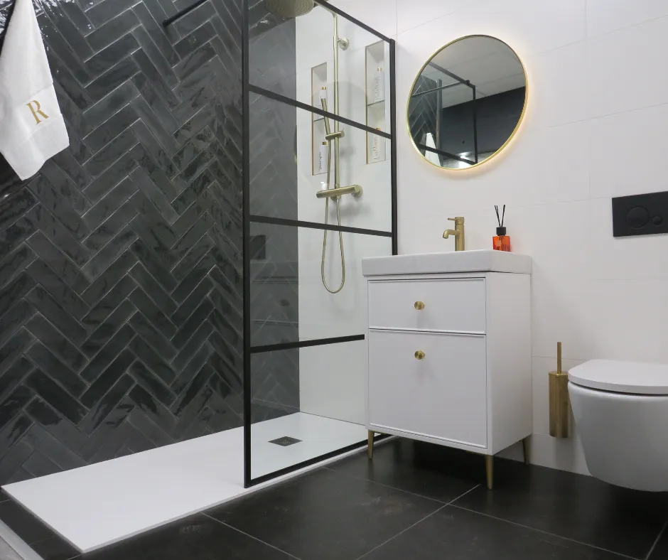 Bold Contrast with Black & Brushed Brass